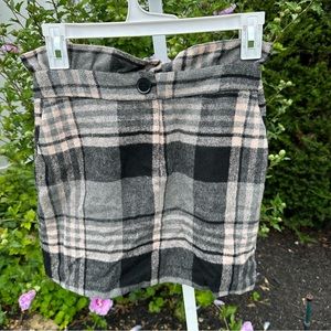 Plaid Mini Skirt ~ Pink, Grey, Silver - perfect for fall